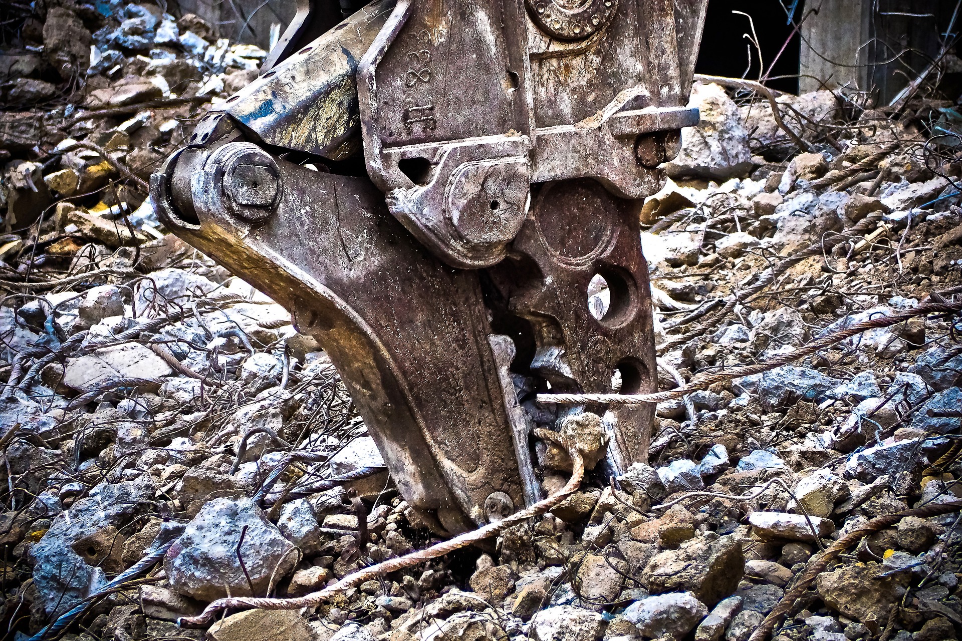 Rakennustyömaan purkujätettä